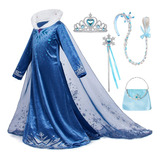 Vestido De Princesa Elsa For Niñas Halloween Navidad Cosplay Disfraz Fiesta De Cumpleaños .