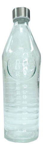Botella De Vidrio Para Jugo Agua 1,1lts Home Tapa Acero