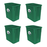 4 Pack Bote De Basura Rectangular 4l Color Verde