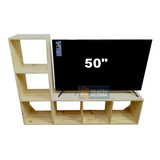 Rack Cubo Mesa Para Tv Pino Macizo X 2 Unid, 6 Espacios En L