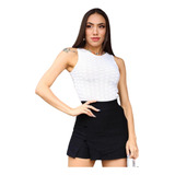 Cropped Colmeia Tricot Blusinha Basica Verão Roupas Promoção