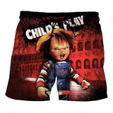 Pantalones Cortos Casuales De Surf Con Estampado 3d Chucky