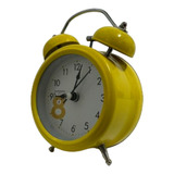 Reloj Despertador Clasico Redondo Amarillo Irm-10899