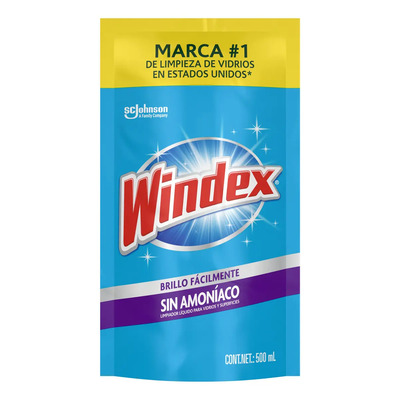 Limpiador de Vidrios y Superficies Windex Crystal Rain Sin Amoníaco Repuesto 500ml | MercadoLibre