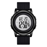 Reloj Hombre Skmei 1502 Sumergible Digital Alarma Cronometro Color De La Malla Negro/negro
