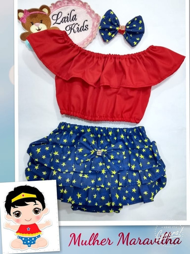 Conjunto Bunda Rica Infantil Baby Com Tiara Luxo Menina Bebe