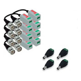 4 Pares Video Balun Parafuso P/ Cftv + 4 Conectores P4 Macho