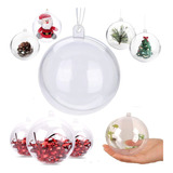 12 Esferas Acrílico Navidad Con Luces  Bola Navidad 10cm