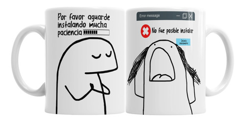 Tazas Cerámica Flork Meme Aguarde Instalando Paciencia