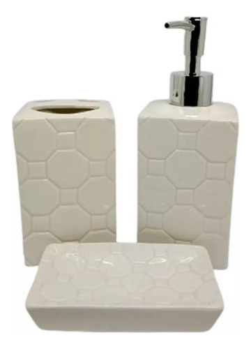 Kit Banheiro 3 Peças Lavabo Linha Luxo Saboneteira 