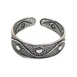 Anillo Mujer Midi Ring Ajustable Estilo Bali En Plata 925