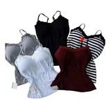 Kit 4 Blusa Plus Size Blusinha Renda Alcinha Com Bojo Linda