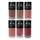 Kit Esmaltes Anita Menos E Mais, Nude, 6 Unid. 10ml