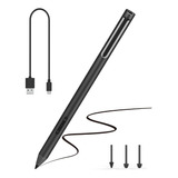 Lapiz Optico Negro Para Laptop + 3 Puntas Y Cable De Carga