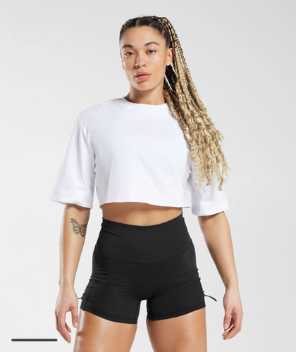 Gymshark Cotton Boxy Crop Top - White