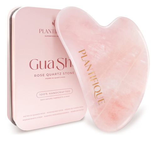 Plantifique Gua Sha - Herramienta De Cuarzo Rosa Para Masaje