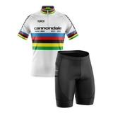 Kit Camisa Cannondale Branca E Bermuda Masculino