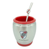 Mate De Acero Y Bombilla Con Grabado A Color River Plate