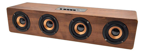 Parlante Barra De Sonido Bluetooth Tv Sd Fm Madera Usb Atrix Color Marrón