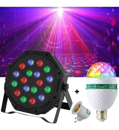 Conjunto De 2 Lâmpadas Led Giratórias Coloridas Para Festa 110v/220v