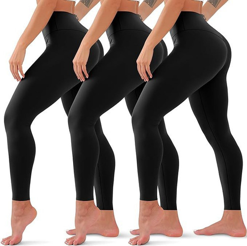 B 3 Piece Women's Leggings With Tummy Control, Yoga Pants B