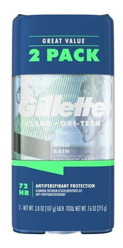 Gillette Desodorante Wild Rain Gel 107grs. 2pack