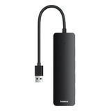 Adaptador Hub 15cm Usba A Usb 3.0 X 4  5 Gbps  Baseus Negro