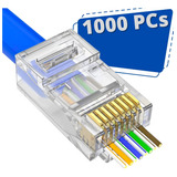 1000 Conector Rj45 Cat5e Ez Vazado 8p8c Para Cabo De Rede