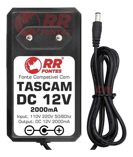 Fonte Dc 12v 2a Pra Tascam Us-4x4