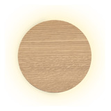 Aplique Difusor Led De Madera Para Pared Circular 6w Calido