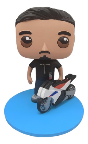 Funko Pop Personalizado Moto Sencilla, Casco Y Caja