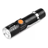 Mini Linterna Táctica Led Recargable Usb De Mano R&r