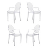 4 Silla Ghost Transparente - Sillon Ghost - Living Comedor 