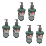 Set X 6 Porta Jabón Liquido 250 Ml Plástico Dosificador 