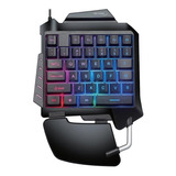 Teclado Gamer Una Mano Luz Rgb Tactical Ergonomico Pcreg