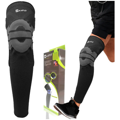 Par Rodillera Elastica Compresion Larga Correr Maxfit Hx926 Color Negro Talla Extragrande | Envío gratis