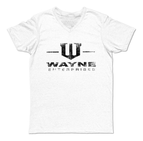 Wayne Enterprises Batman Black Print Playera Cuello En V 