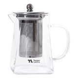 Tetera De Vidrio Con Infusor 750 Ml Y Tapa Acero Inoxidable 