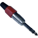 Plug P10 Stereo Profissional Vermelho