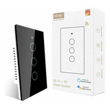 Apagador Wifi Negro 3 Botones Compatible Con Alexa Y Google