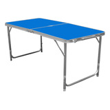 Mesa Plegable 120x60 Aluminio Melamina Camping Playa Bz3