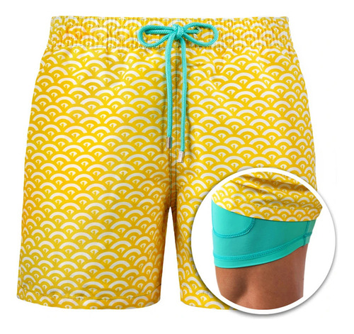 Shorts De Playa Hombre Hawaianos Talla Grande Con Bolsillos