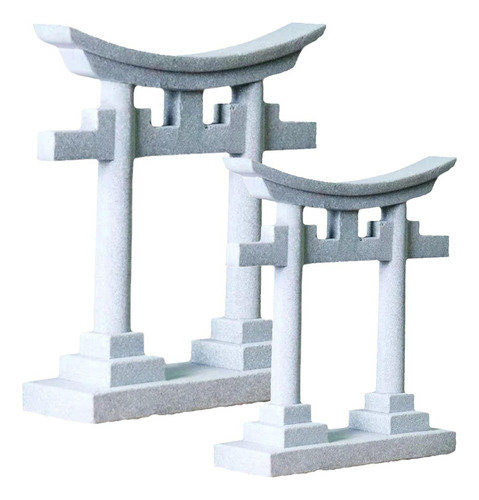 2x Puerta Torii De Piedra De Imitación Decoración De