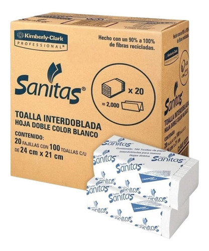 2000 Pzas Toalla Interdoblada Sanitas® Kimberly Clark, 92231