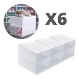 Pack 6 Organizador De Zapatos Caja Organizadora Transparent