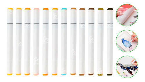 Juego Plumones Tinta Colores Variados Marcadores Set X12 Pro