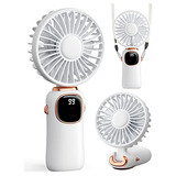 Ventilador De Mano Portatil 4000 Mah Pantalla Led - White 