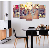 Cuadro 60x100cm Vintage Love Amor Flores