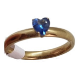 Anillo Baño Oro 18k Solitario Corazón Grueso