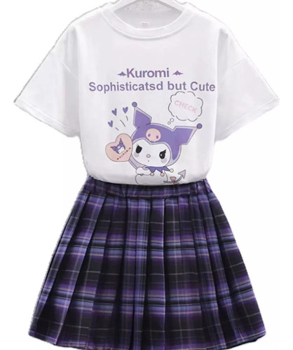 New Traje Infantil De Manga Corta Con Falda Kuromi 2024